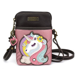 Unicorn Cellphone Crossbody - Glitter Pink