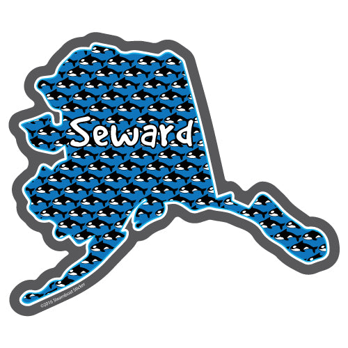 Alaska Orca Map Sticker