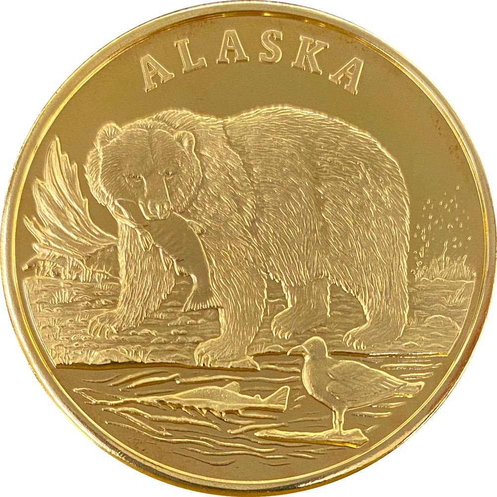 Grizzly Bear Copper Medallion