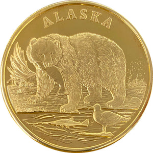 Grizzly Bear Copper Medallion