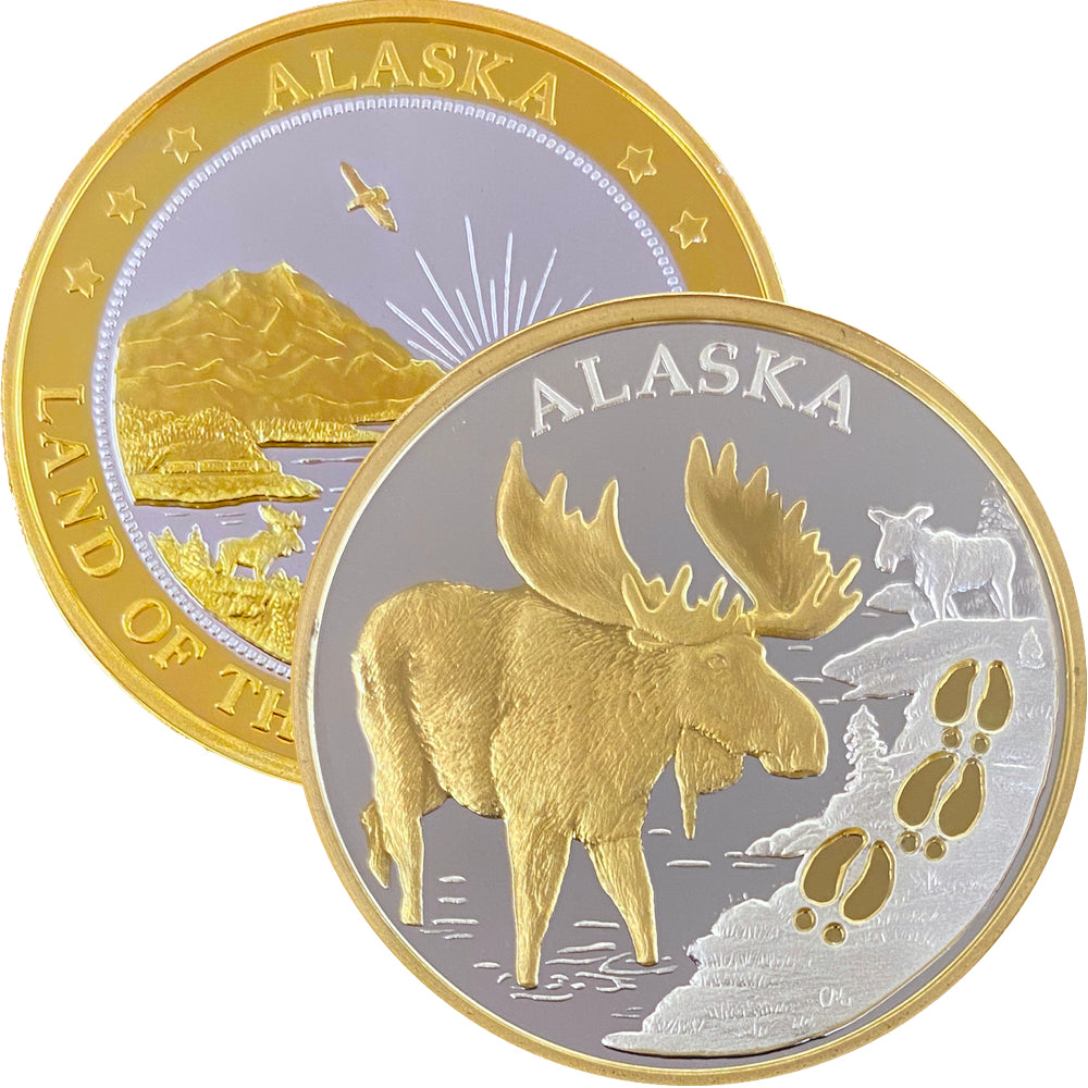 Moose Track 1oz Double Sided Gold Medallion