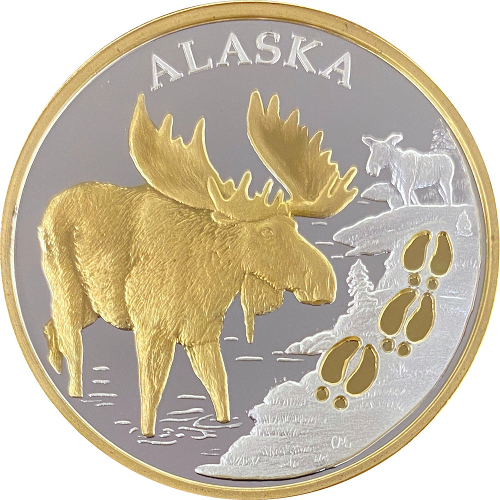 Moose Track 1oz Double Sided Gold Medallion