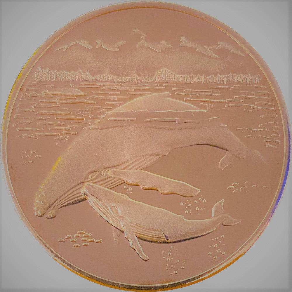 Humpback Whales Copper Medallion