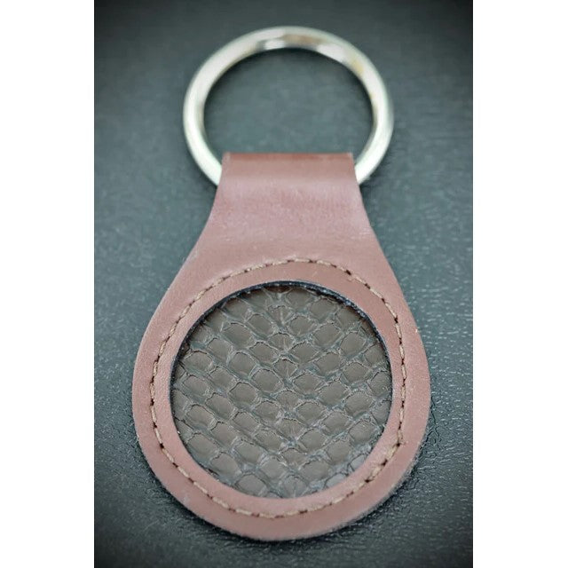 Salmon Leather Key Fobs