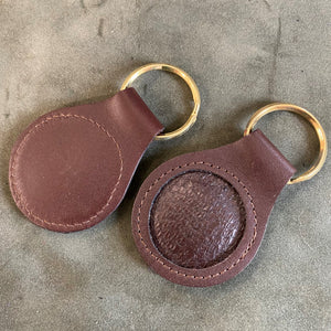 Salmon Leather Key Fobs