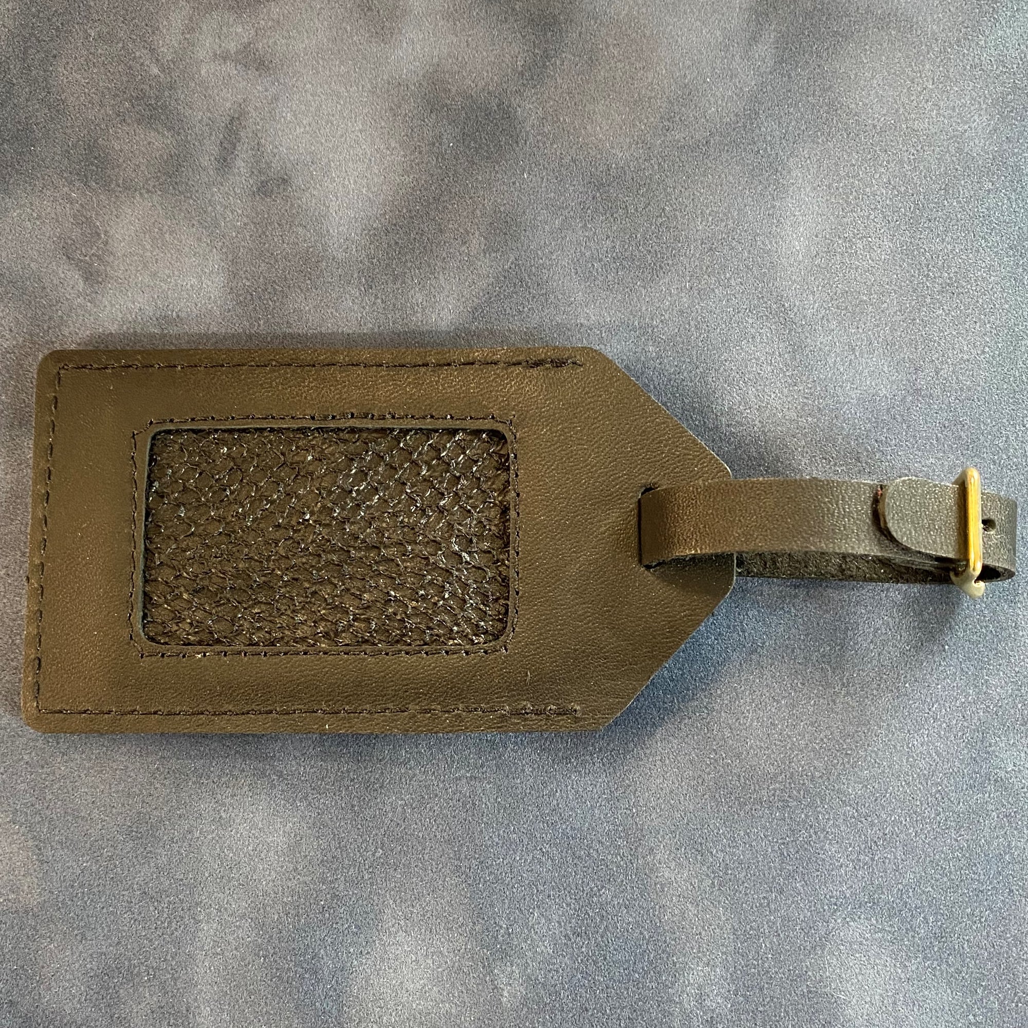 Salmon Leather Luggage Tag