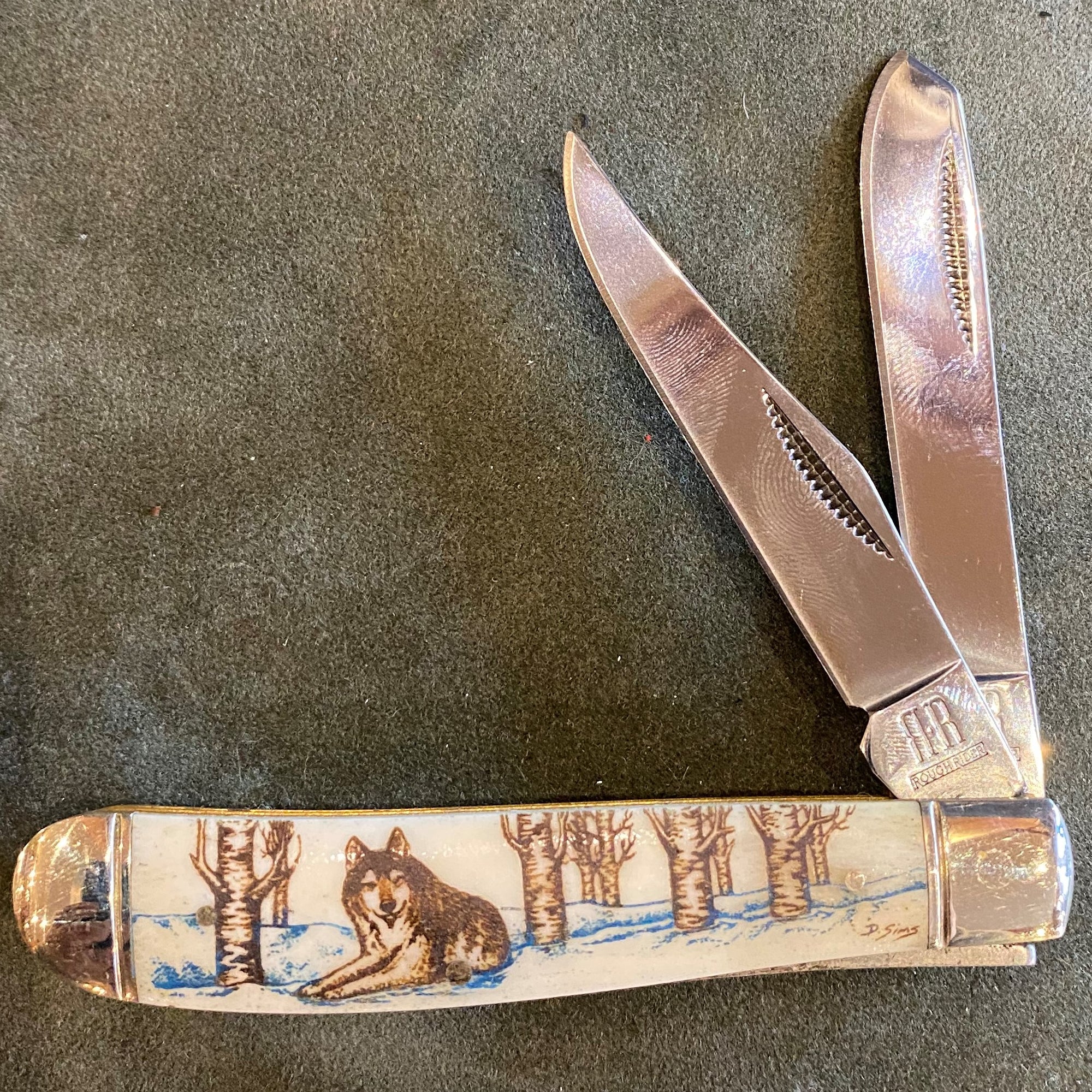 Color Scrimshaw 3.5 inch Knife