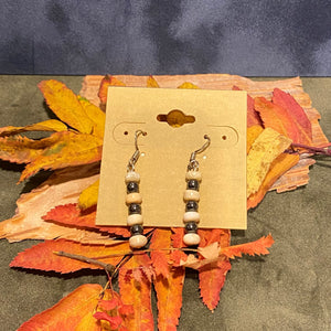 Hematite and Ivory Earrings