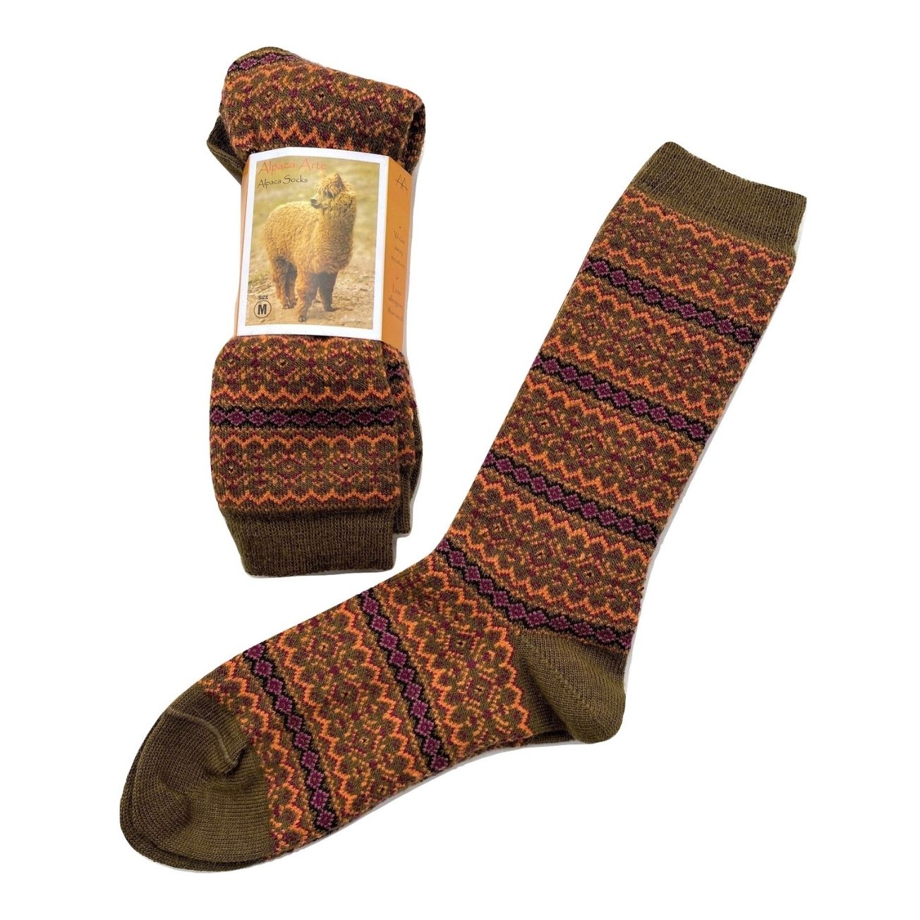 Alpaca Sock Alhambra Stripe - Olive