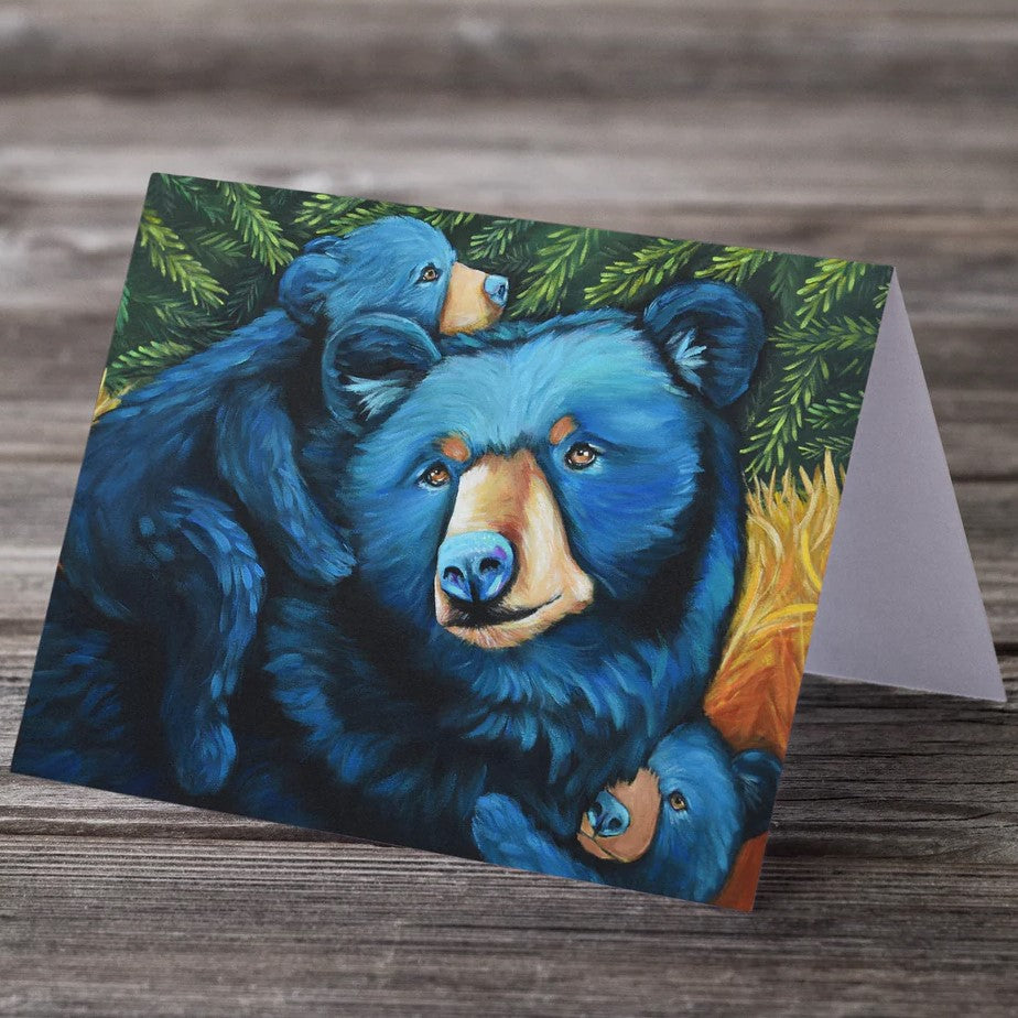 Black Bear Family Greeting Card