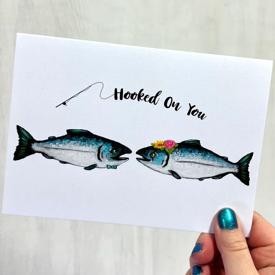 Hooked On You Greeting Card