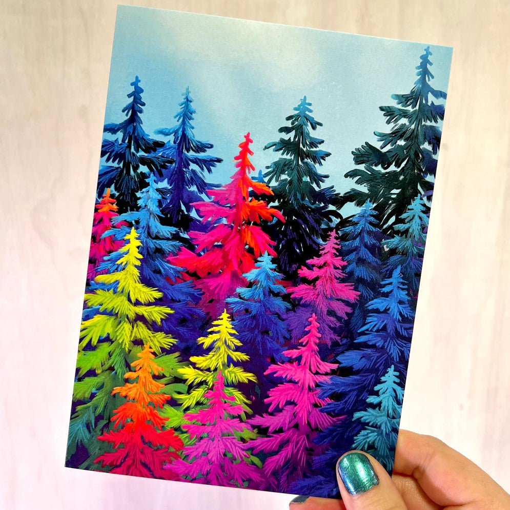 Mystic Rainbow Trees Greeting Card