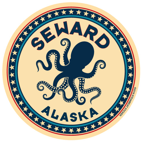Americana Circle Octopus Sticker