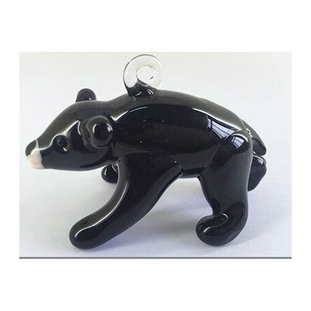 Black Bear Blown Glass Ornament