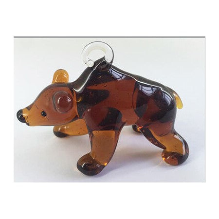 Brown Bear Blown Glass Ornament