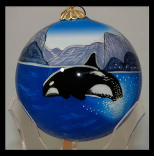 Orca Glass Ball Ornament