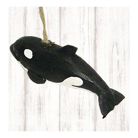 Orca Whale Hand Carved Wood Ornament