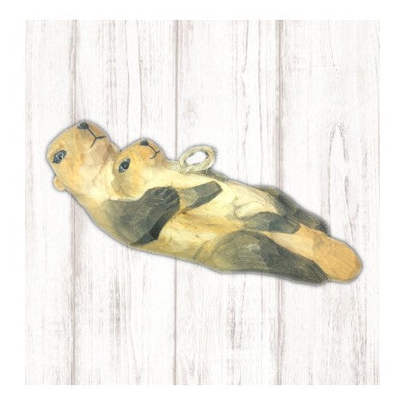 Sea Otter Hand Carved Wood Ornament
