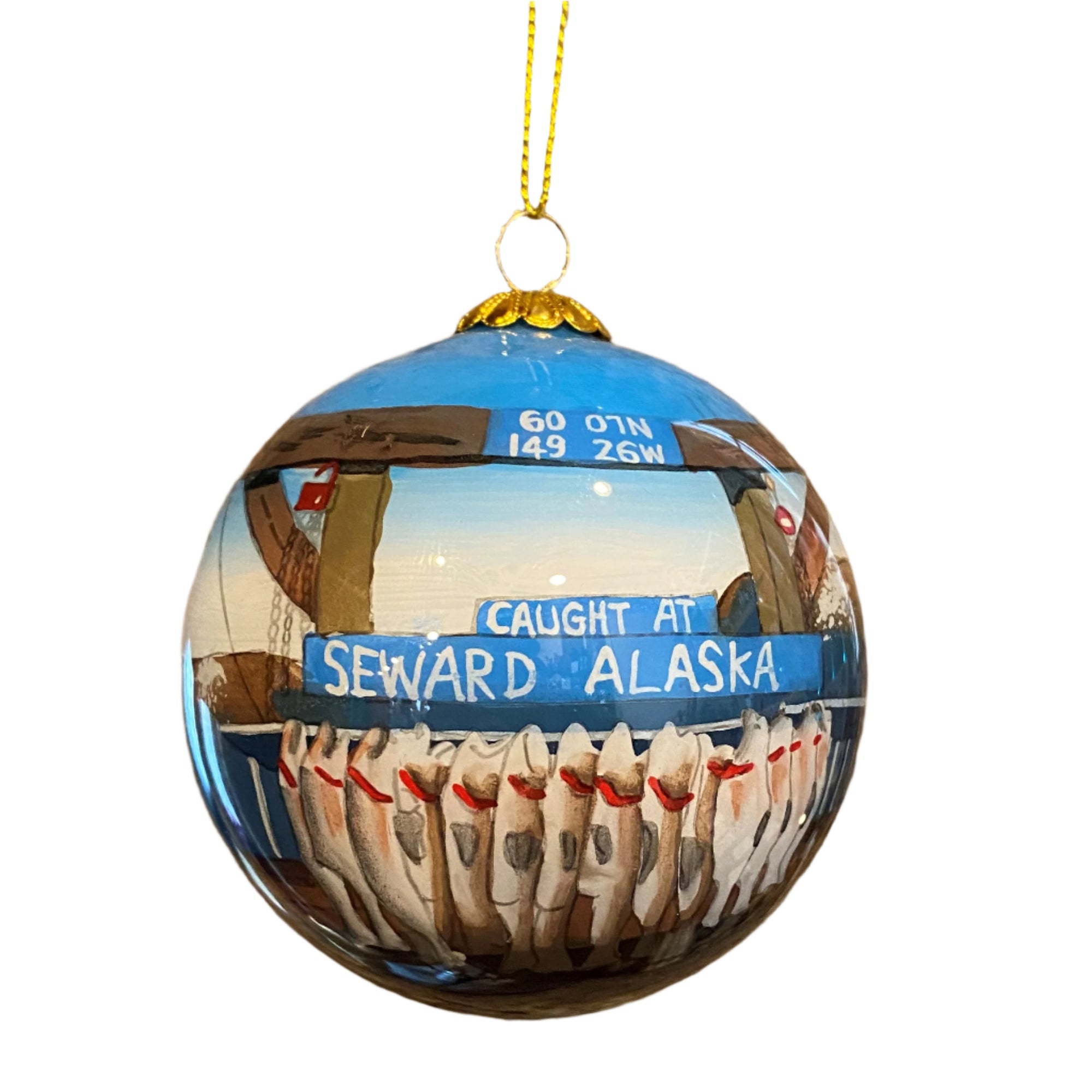 Fishing Pier Glass Ball Ornament