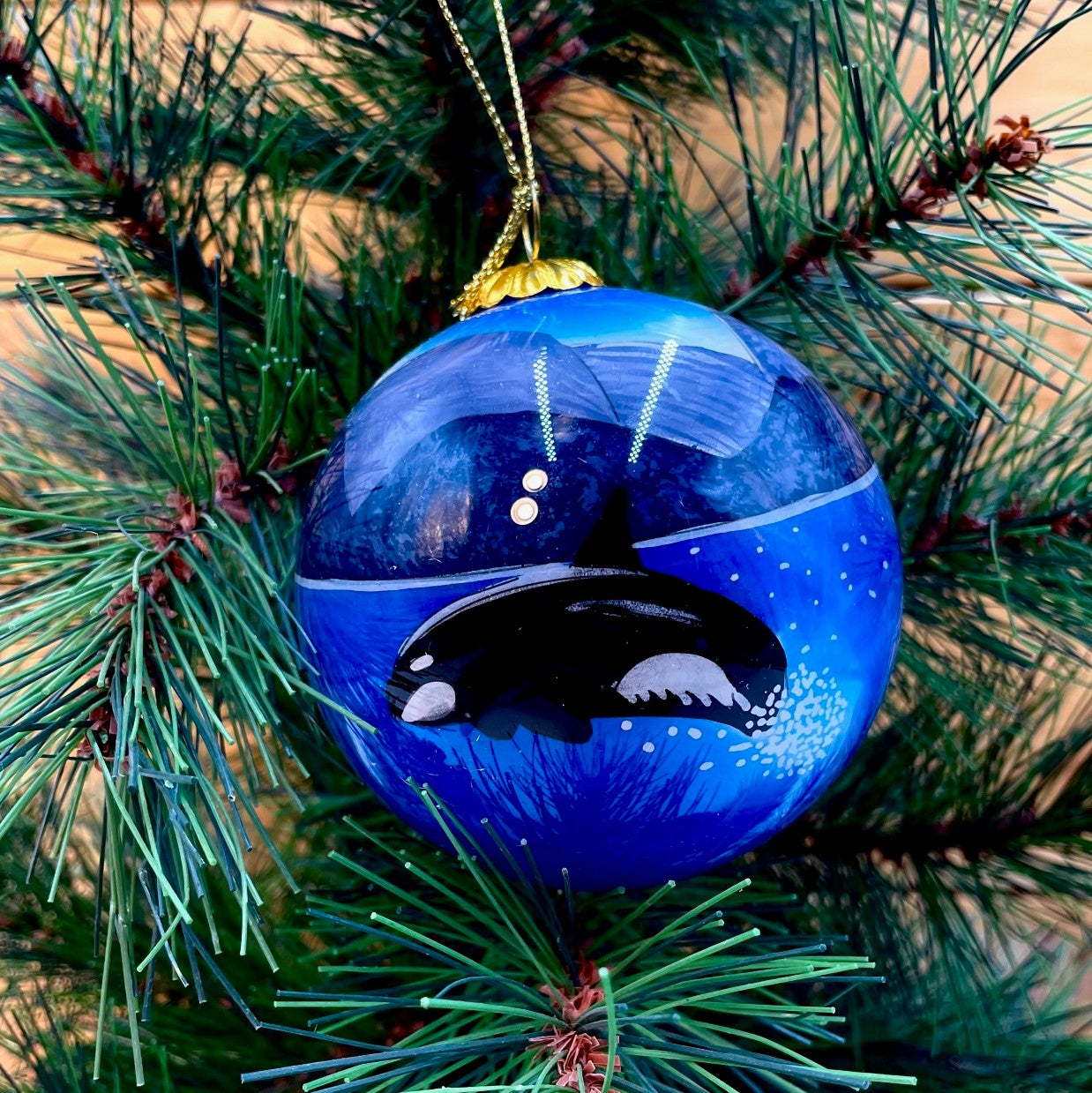 Orca Glass Ball Ornament