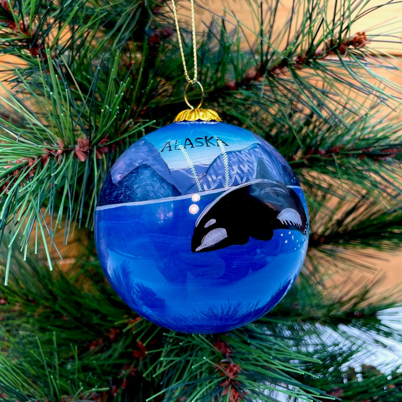 Orca Glass Ball Ornament