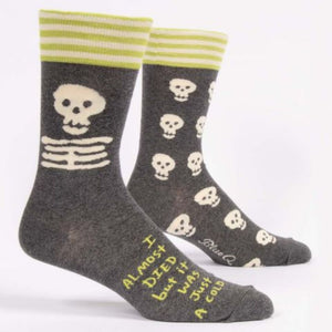 I Almost Died Mens Crew Socks