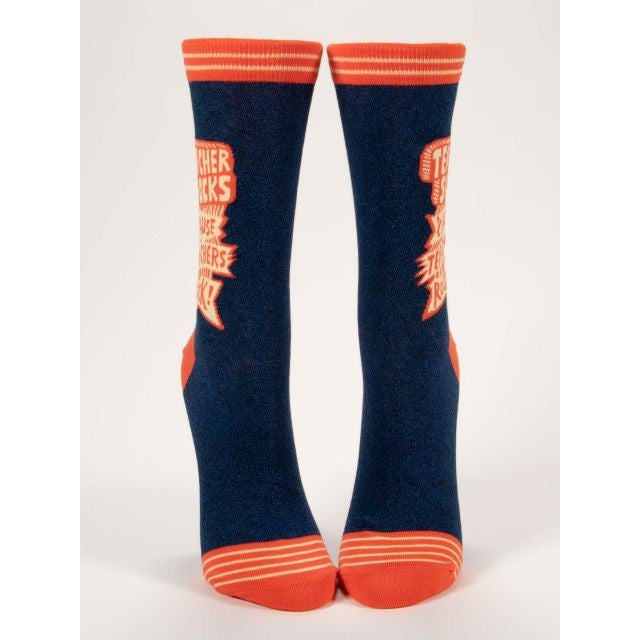 Teachers Rock Womens Crew Socks