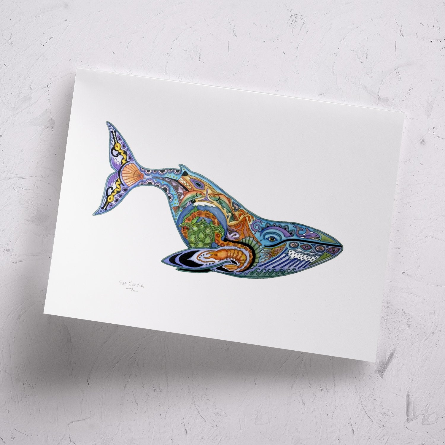 Sue Coccia Blue Whale Print