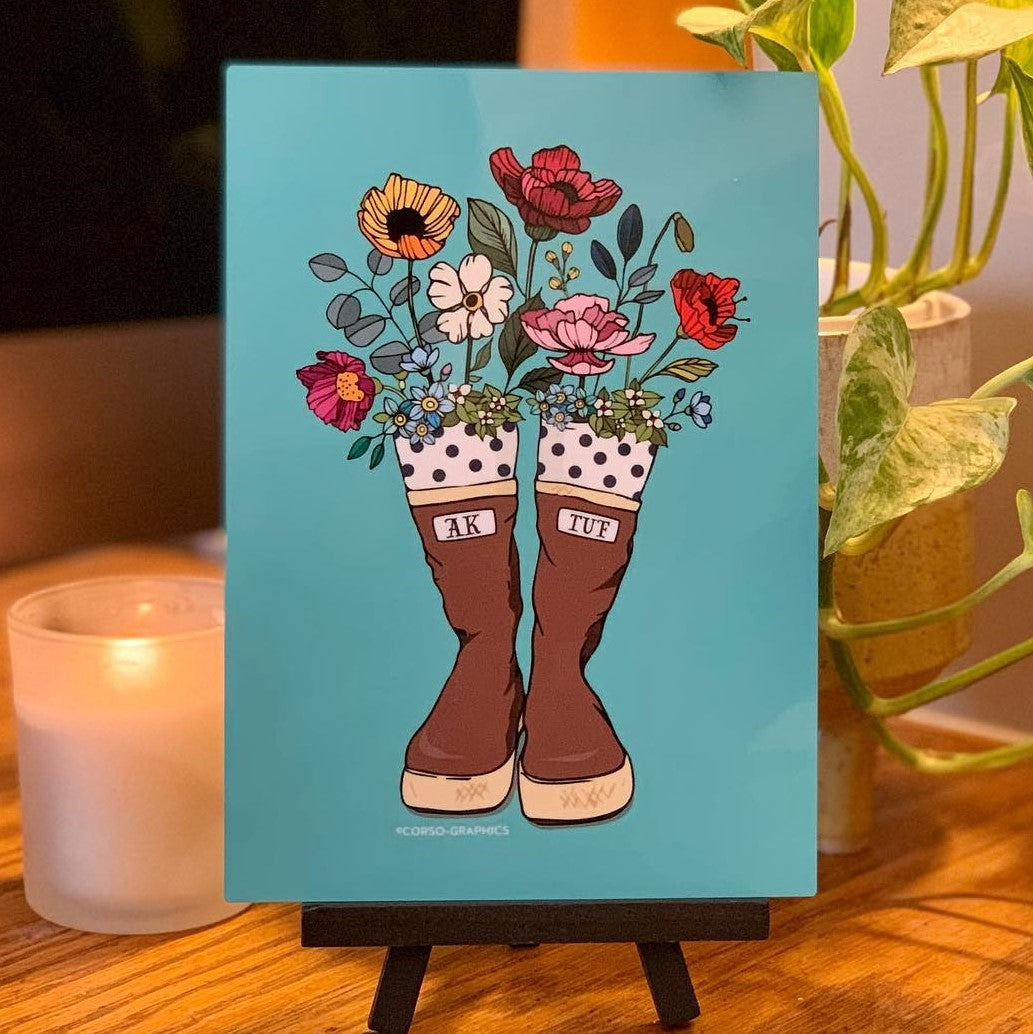 Boots N' Bouquet Print