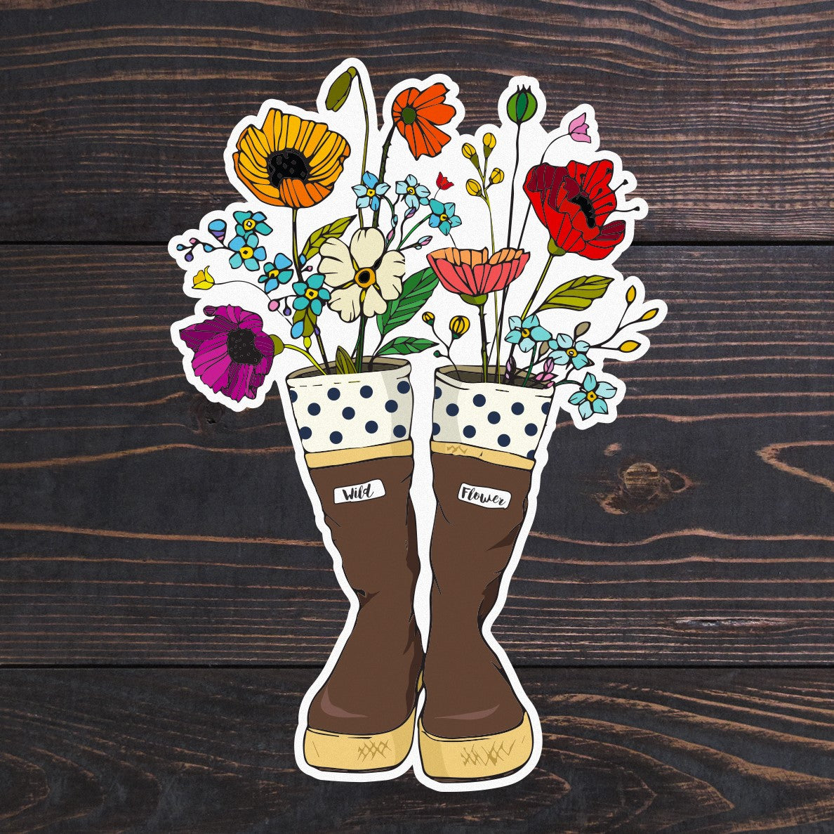 Boots N' Bouquet - Sticker