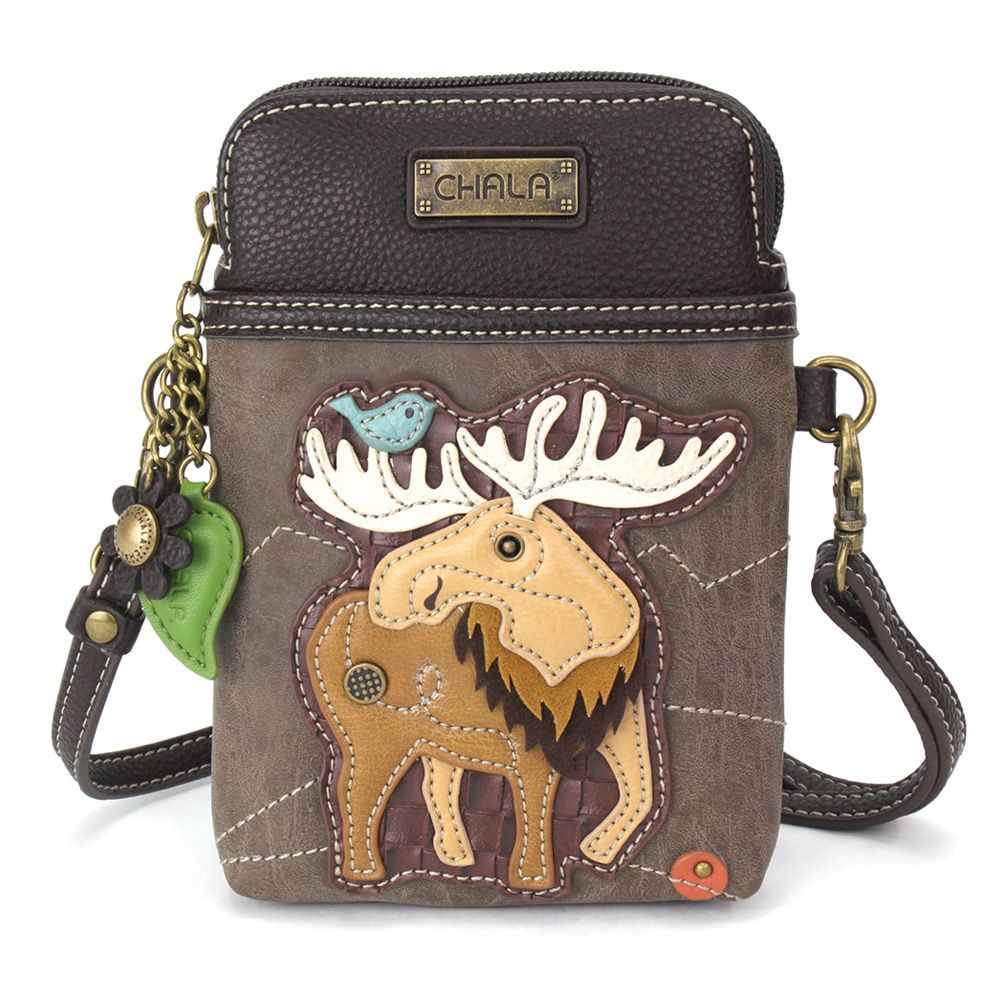 Moose Cellphone Crossbody - Stone Gray