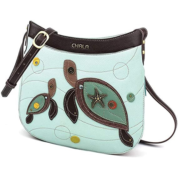 Turtle Crescent Crossbody in Lt. Blue