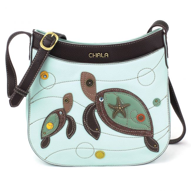 Turtle Crescent Crossbody in Lt. Blue