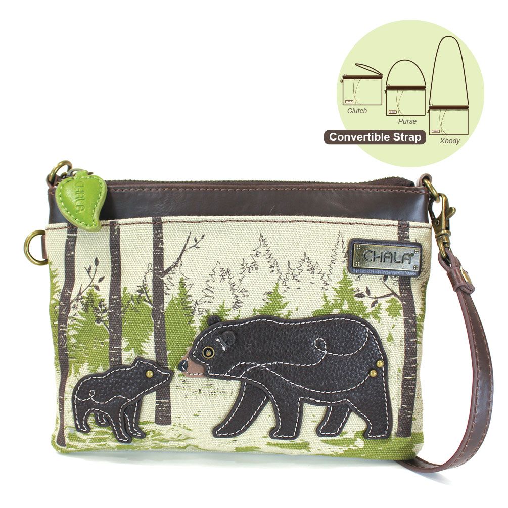 Safari Bear Canvas Mini Crossbody