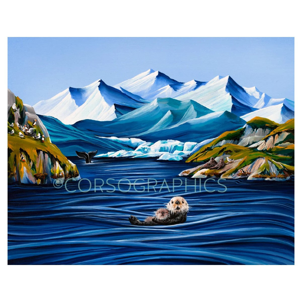 Otter Glacier - Framed Canvas Print