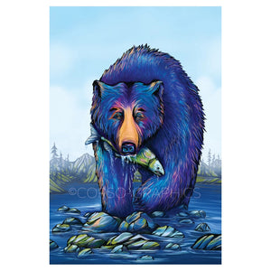 River Bear Framed Canvas Print