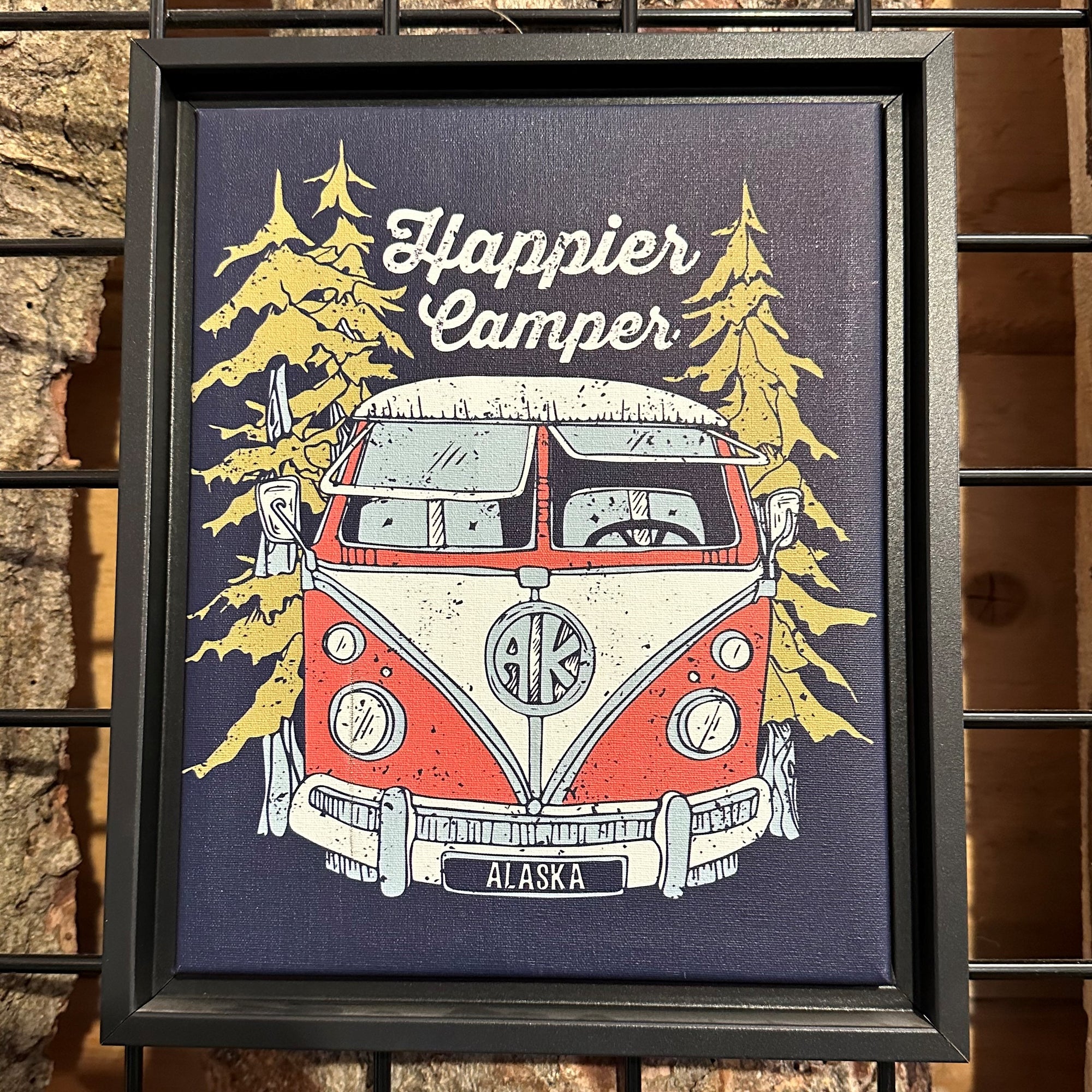 Happy Camper Framed Canvas Print