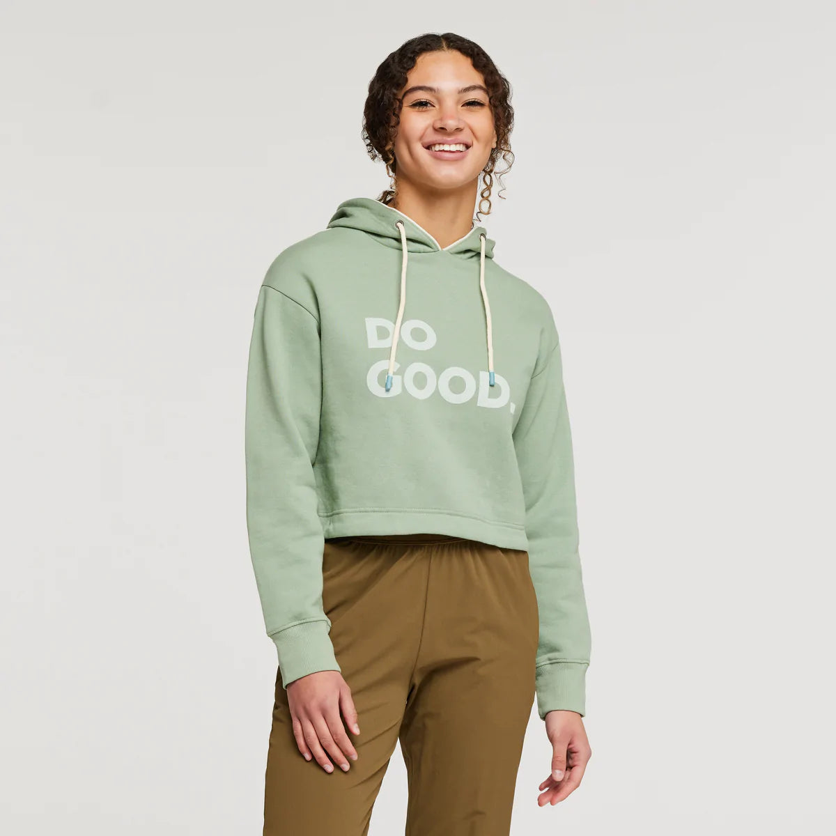 Do Good Crop Womens Sweatshirt - Silver Leaf