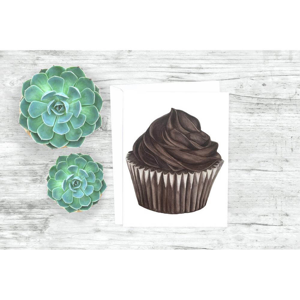 Chocolate Cupcake Notecard