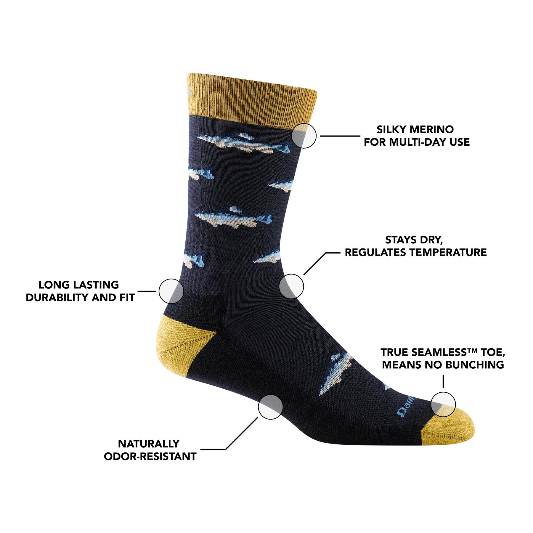 Spey Fly Crew Lightweight Sock for Men