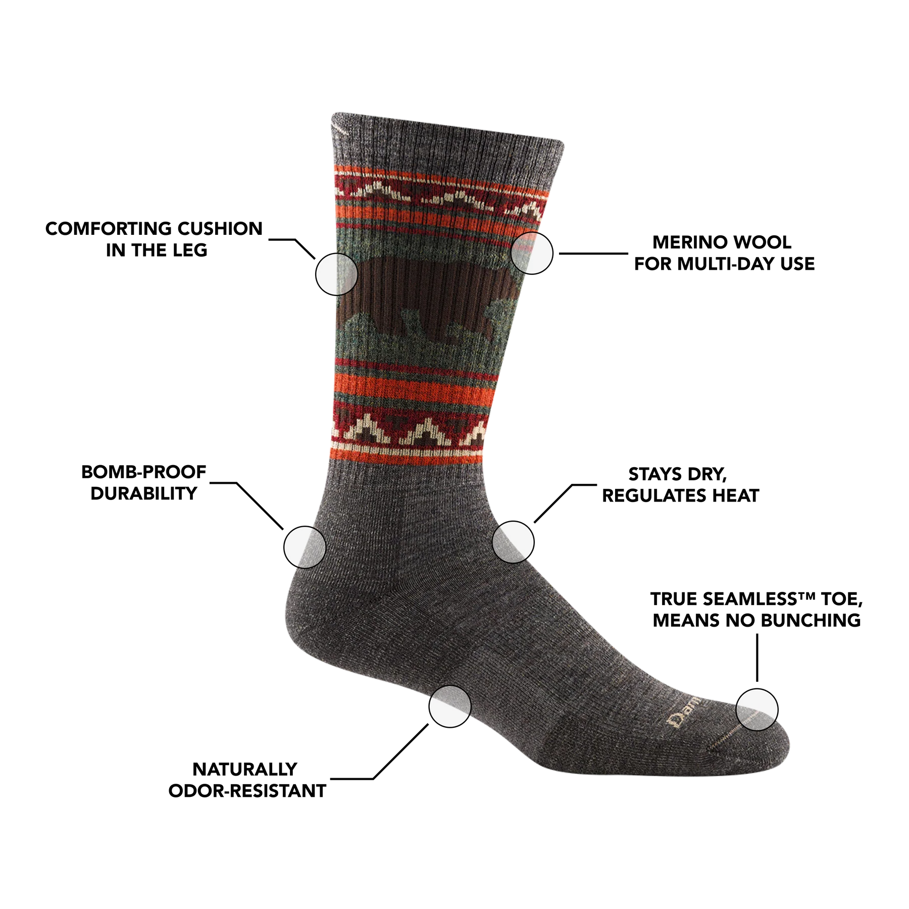 VanGrizzle Boot Midweight Hiking Sock for Men