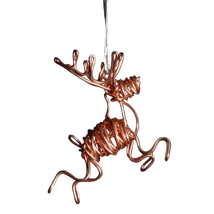Copper Flying Reindeer Figurine