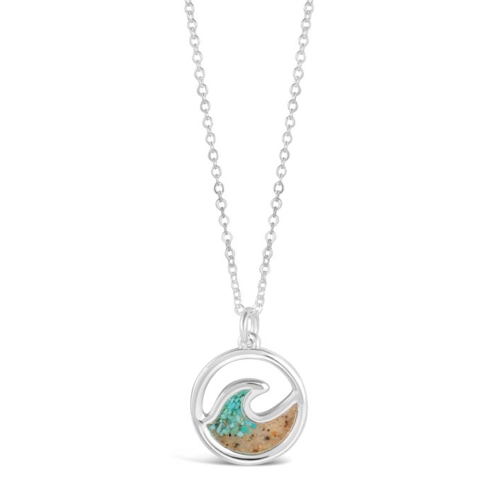 Cresting Wave Necklace - Turquoise Gradient