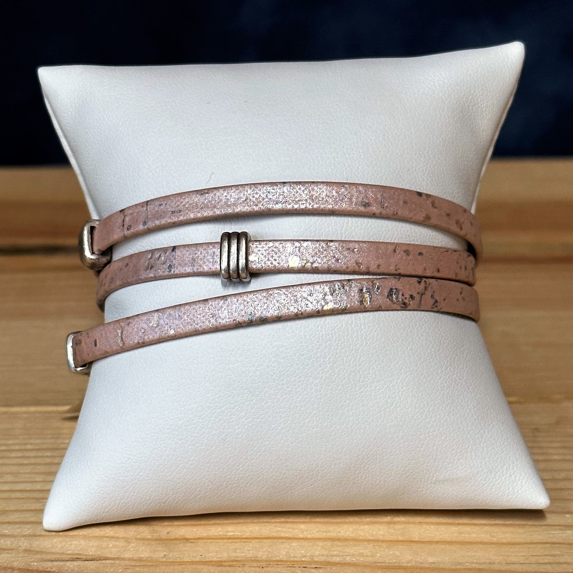 Cork Classic Triple Bracelet - Striped Bands