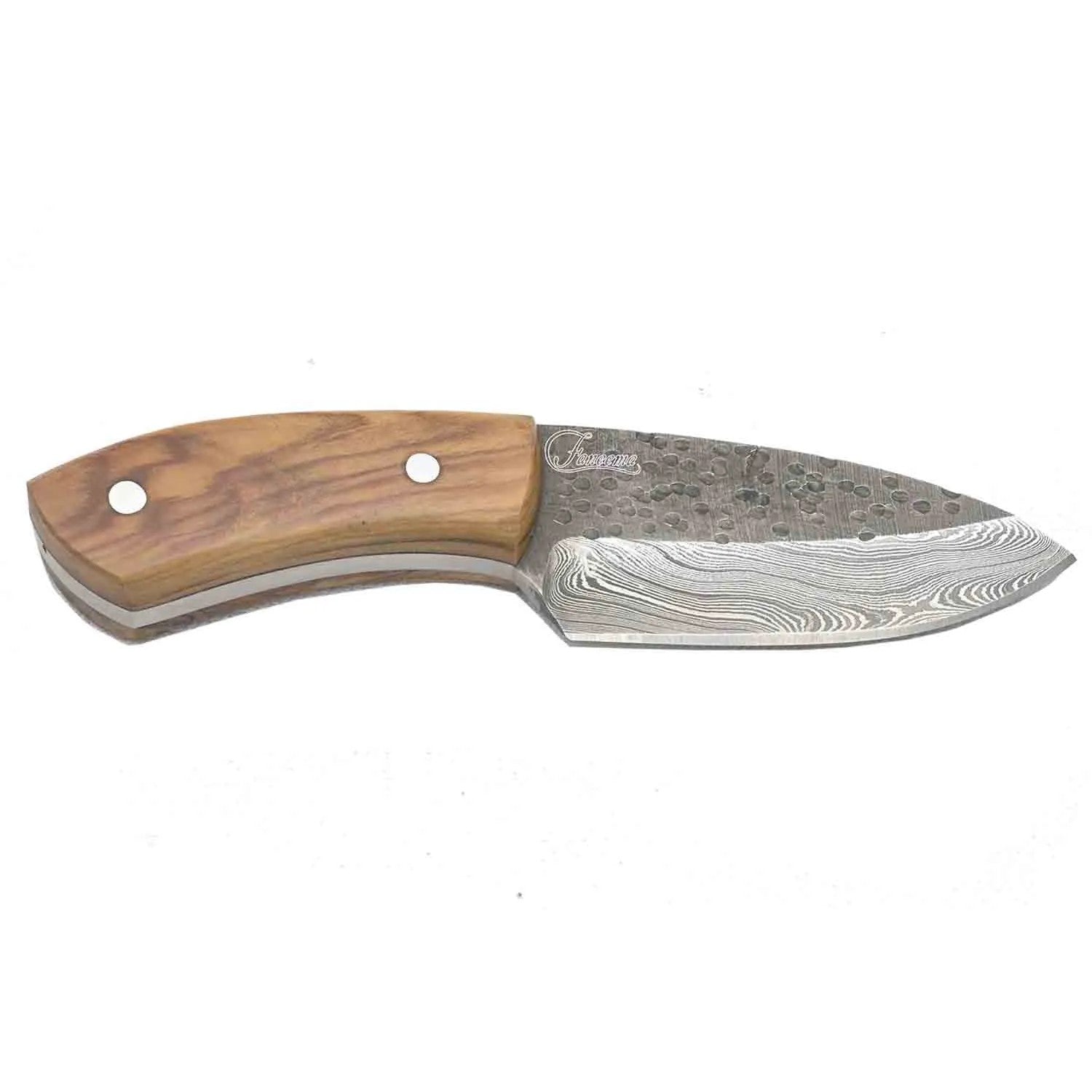 Damascus Skinner With Olive Wood Handle