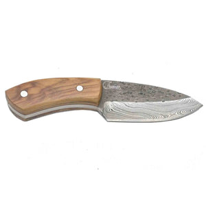 Damascus Skinner With Olive Wood Handle