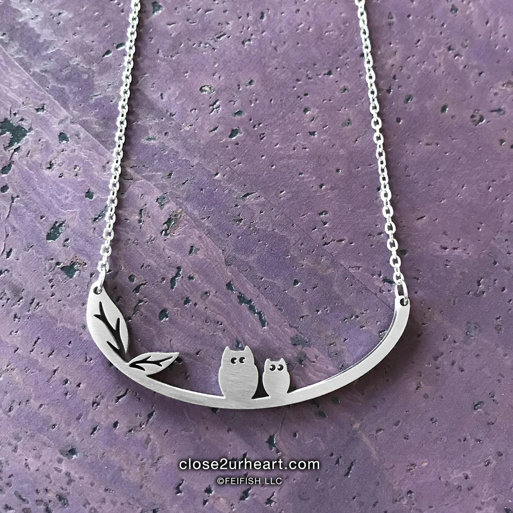 Owls Necklace - In The Wind