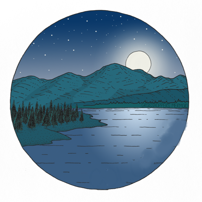 Midnight Mountain Sticker