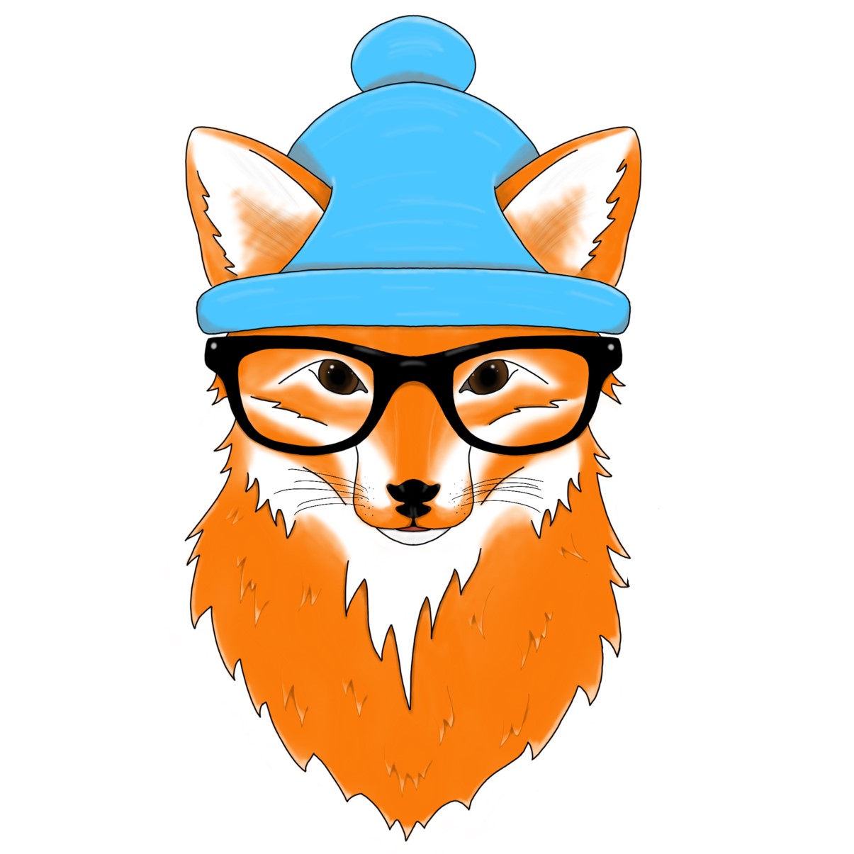 Hipster Fox Sticker