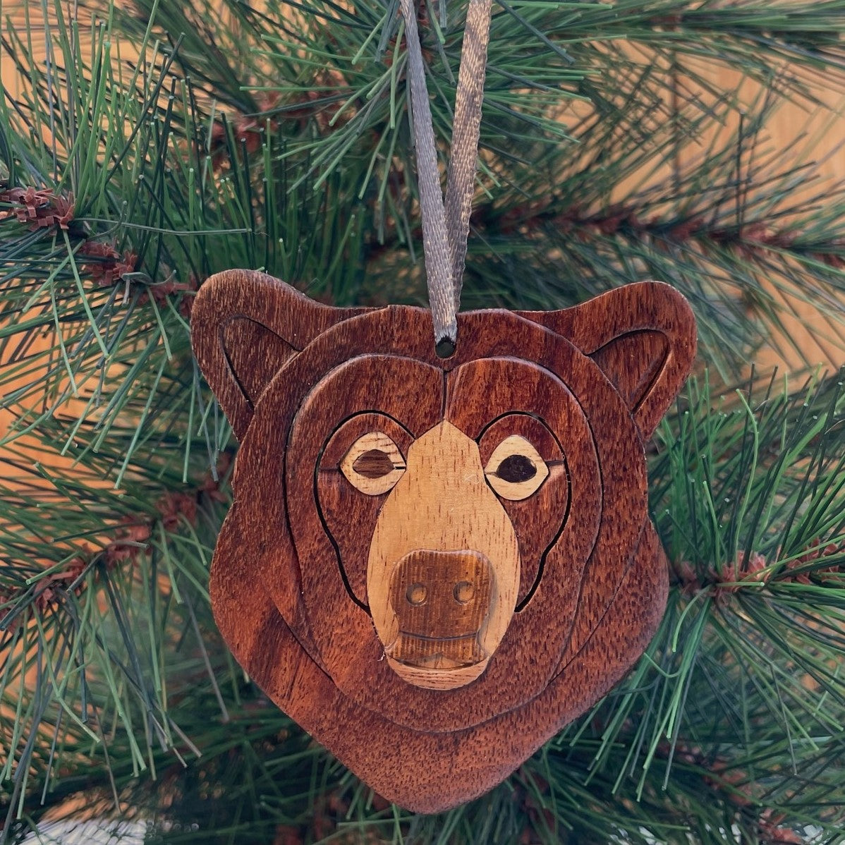 Bear Wood Intarsia Ornament